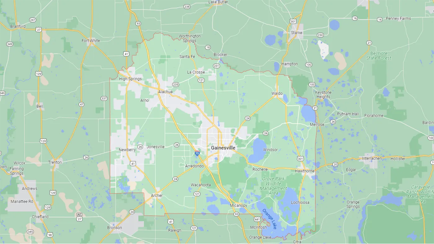 Alachua County Florida Map